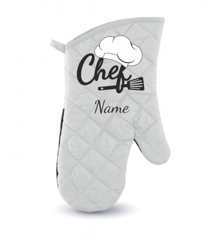 Personalised White Chef Oven Glove